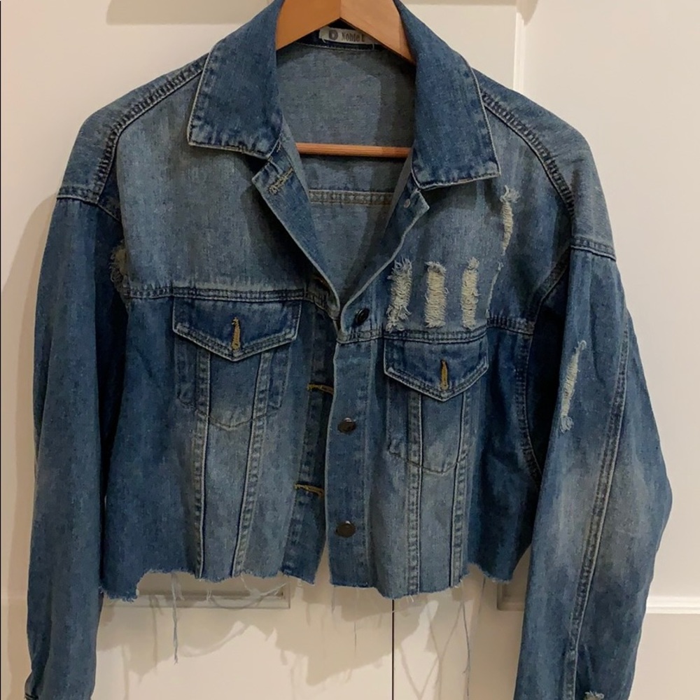 cropped jean denim jacket